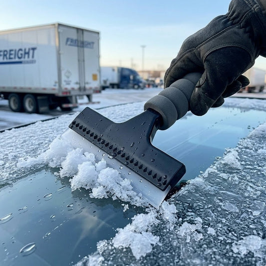 Verotixacosh Heavy Duty Truck & Car Squeegee - 2-in-1 Snow Ice Scraper & Water Blade, Anti-Freeze Cushioned Grip, Durable Windshield Cleaning Tool