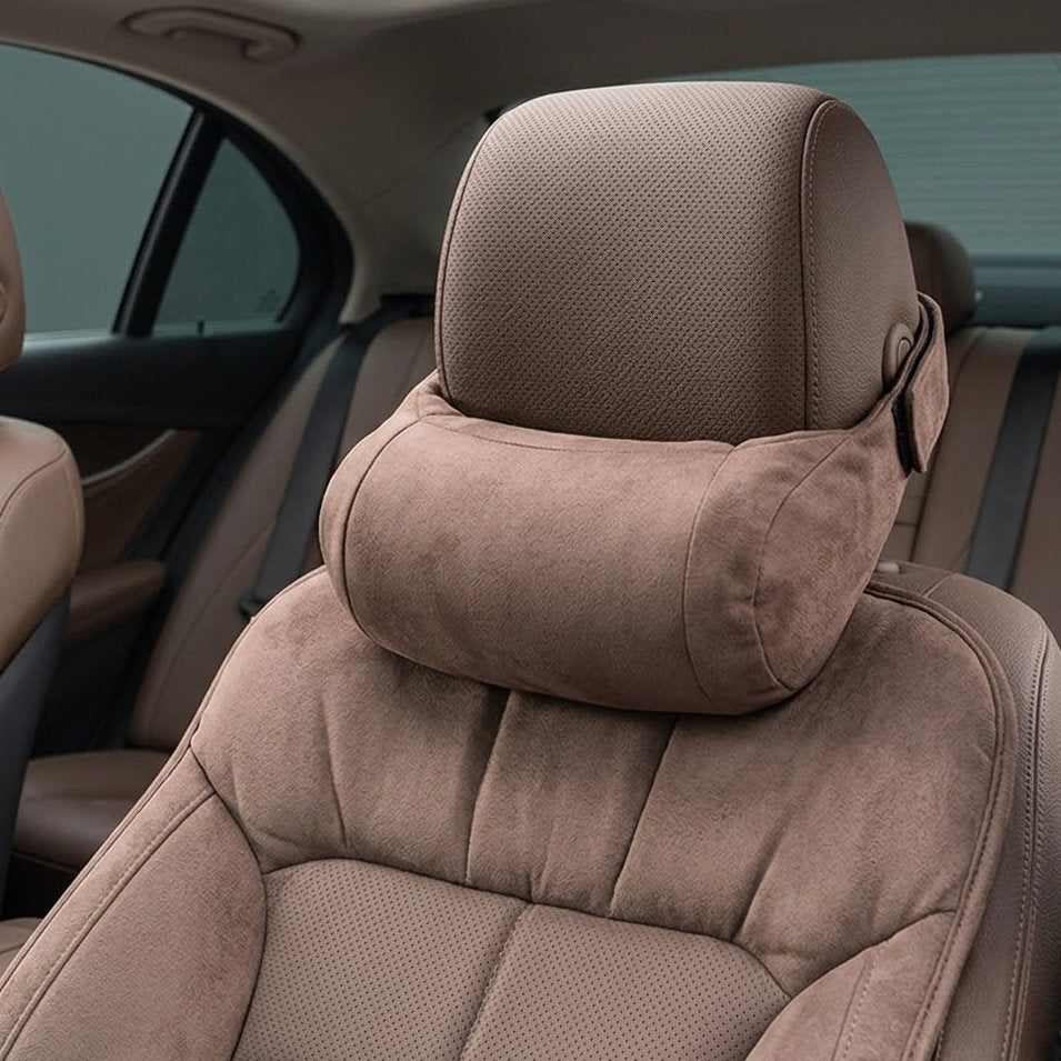 Verotixacosh Luxury Alcantara Suede Car Neck Pillow - Ergonomic Headrest Support for Premium Driving Comfort