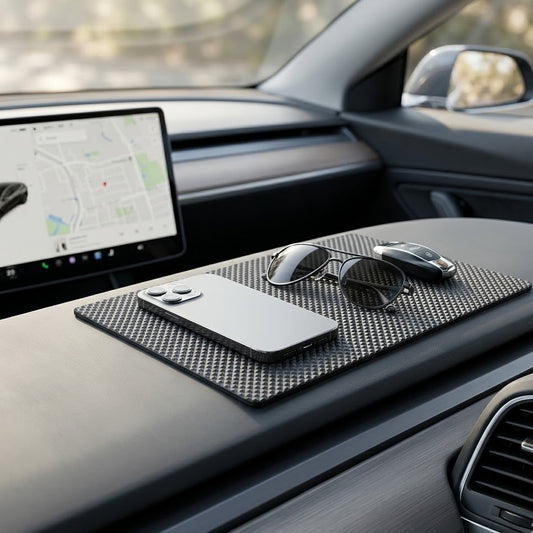 Verotixacosh Premium Diamond-Pattern Dashboard Anti-Slip Mat - High-Adhesion Heat Resistant Rubber Pad for Car Interior