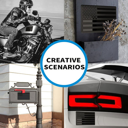 Snuffcup® 3D American Flag Emblem Decal - Aluminum Alloy Material (Not Plastic)