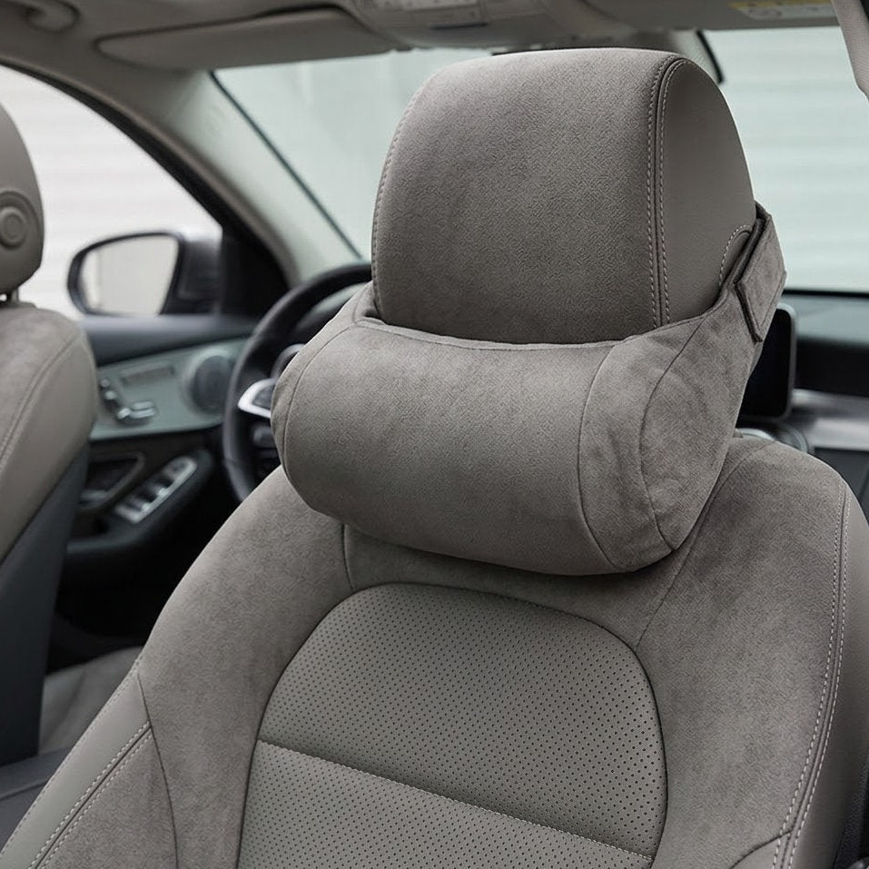 Verotixacosh Luxury Alcantara Suede Car Neck Pillow - Ergonomic Headrest Support for Premium Driving Comfort