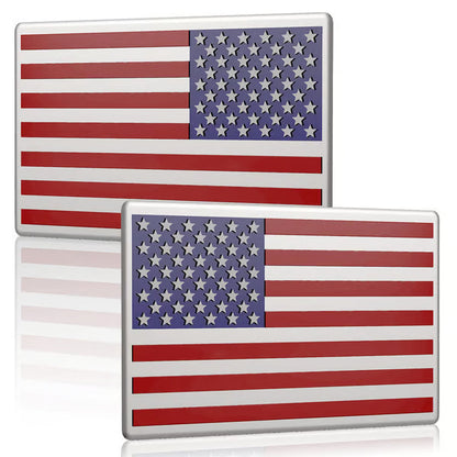 Snuffcup® 3D American Flag Emblem Decal - Aluminum Alloy Material (Not Plastic)
