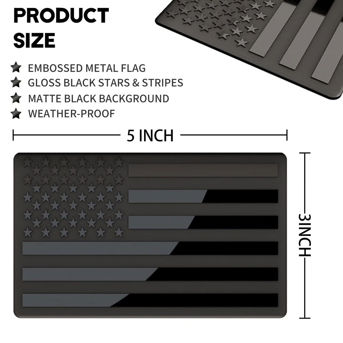 Snuffcup® 3D American Flag Emblem Decal - Aluminum Alloy Material (Not Plastic)