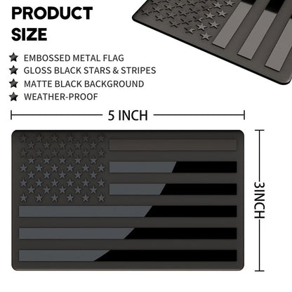 Snuffcup® 3D American Flag Emblem Decal - Aluminum Alloy Material (Not Plastic)
