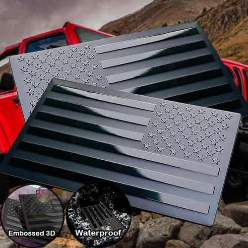 Snuffcup® 3D American Flag Emblem Decal - Aluminum Alloy Material (Not Plastic)